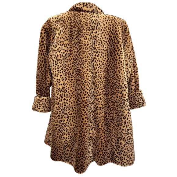 Vintage Marvin Richards Leopard Cheetah Faux Fur Swing Coat Oversized XS USA - Picture 5 of 15